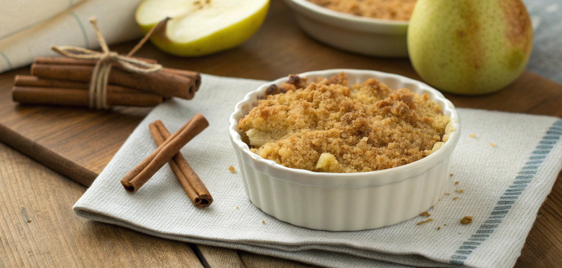 Crumble z gruszką i cynamonem