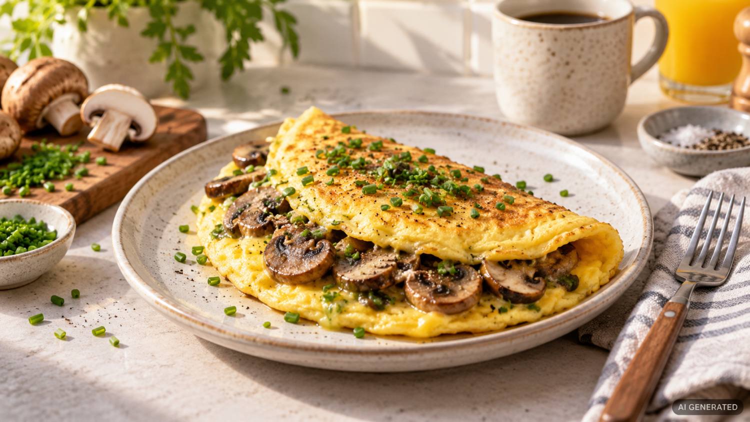Omlet z pieczarkami