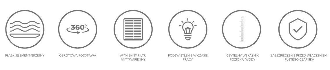 Najważniejsze funkcje czajnik bezprzewodowy VKJ944X