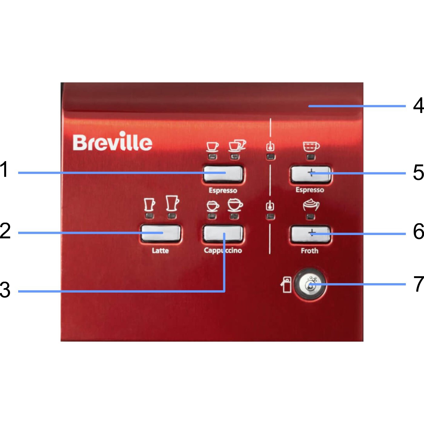 Ekspres do kawy kolbowy Breville Prima Latte II srebrny VCF109X