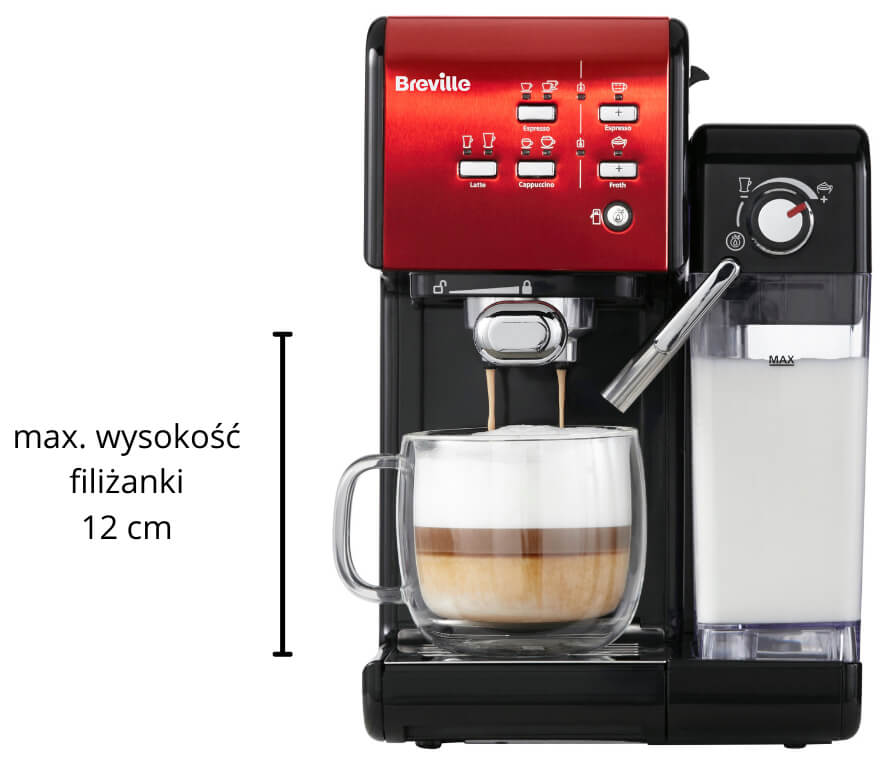 Ekspres do kawy kolbowy Breville Prima Latte II srebrny VCF109X