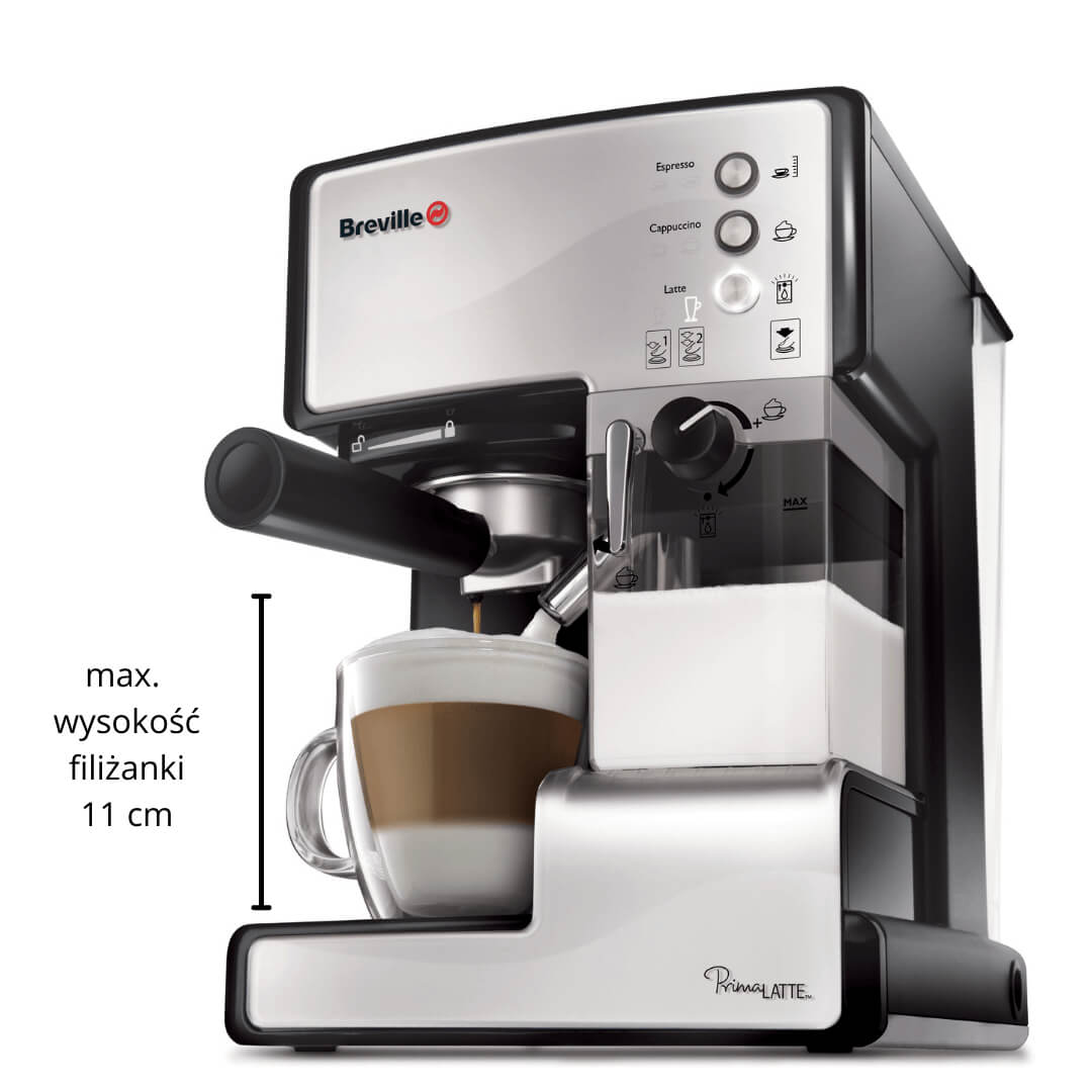 Ekspres do kawy kolbowy Breville Prima Latte czerwony VCF045X